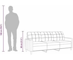 Trivietė sofa, rudos spalvos, 210cm, audinys