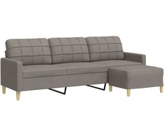 Trivietė sofa su pakoja, taupe spalvos, 210cm, audinys