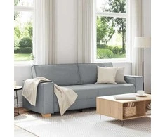 Trivietė sofa, šviesiai pilka, 220x78x84 cm, audinys