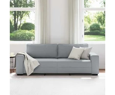 Trivietė sofa, šviesiai pilka, 220x77x82 cm, audinys