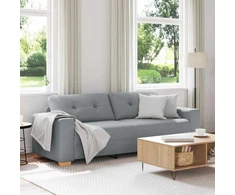 Trivietė sofa, šviesiai pilka, 220x78x80 cm, audinys