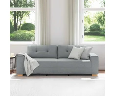 Trivietė sofa, šviesiai pilka, 220x78x80 cm, audinys