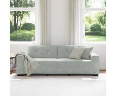 Trivietė sofa, šviesiai pilka, 220x78x80 cm, aksomas