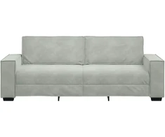 Trivietė sofa, šviesiai pilka, 220x78x84 cm, aksomas