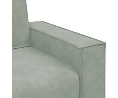 Trivietė sofa, šviesiai pilka, 220x78x84 cm, aksomas