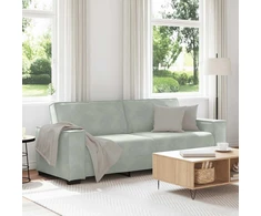 Trivietė sofa, šviesiai pilka, 220x78x84 cm, aksomas