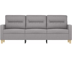 Trivietė sofa, šviesiai pilkos spalvos, 180cm, audinys