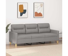 Trivietė sofa, šviesiai pilkos spalvos, 180cm, audinys