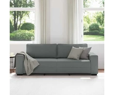 Trivietė sofa, tamsiai pilka, 220x77x82 cm, audinys