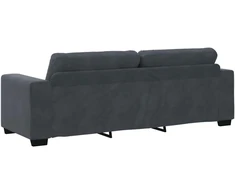 Trivietė sofa, tamsiai pilka, 220x78x80 cm, aksomas