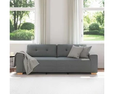 Trivietė sofa, tamsiai pilka, 220x78x80 cm, audinys