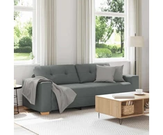 Trivietė sofa, tamsiai pilka, 220x78x80 cm, audinys