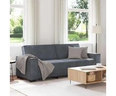 Trivietė sofa, tamsiai pilka, 220x78x84 cm, aksomas