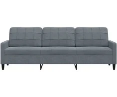 Trivietė sofa, tamsiai pilkos spalvos, 210cm, aksomas