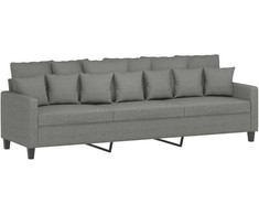 Trivietė sofa, tamsiai pilkos spalvos, 210cm, audinys