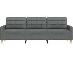 Trivietė sofa, tamsiai pilkos spalvos, 210cm, audinys