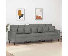 Trivietė sofa, tamsiai pilkos spalvos, 210cm, audinys