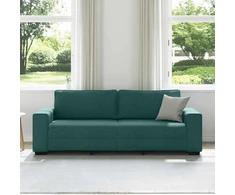 Trivietė sofa, tamsiai žalia, 220x77x82 cm, audinys