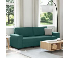 Trivietė sofa, tamsiai žalia, 220x77x82 cm, audinys