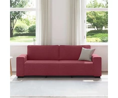 Trivietė sofa, vyno raudonumo, 220x77x82 cm, audinys