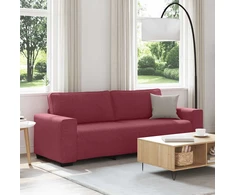 Trivietė sofa, vyno raudonumo, 220x77x82 cm, audinys