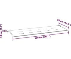 Trivietis sodo suoliukas su pagalve, 150cm, eukalipto masyvas