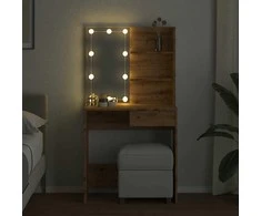 tualetinis staliukas su LED Artisan ąžuolu 74,5x40x141 cm
