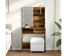 tualetinis staliukas su LED Old Wood 74,5x40x141 cm