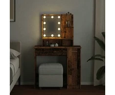 tualetinis staliukas su LED Old Wood 86,5x35x136 cm