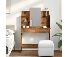tualetinis staliukas su veidrodžiu Old Wood 96x39x142 cm