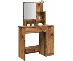 tualetinis staliukas su veidrodžiu, senas medis 86,5x35x136 cm