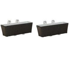 Turėklas 2 pcs Juoda 50 x 17 x 17 cm Metalas