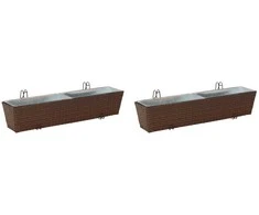 Turėklas 2 pcs 80 x 17 x 17 cm Metalas