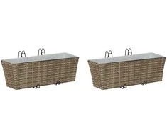 Turėklas 2 pcs 50 x 17 x 17 cm Metalas