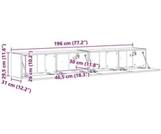TV staliukas TV sieninė spintelė 2 pcs Pilkas Sonoma 98 x 31 x 29,5 cm