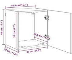 TV staliukas TV sieniniai spintelės 2 pcs Amatininkų ąžuolas 40,5x30x40cm