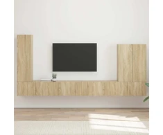 TV staliukas TV sieninio kabineto komplektas 6 vnt. Sonoma ąžuolas