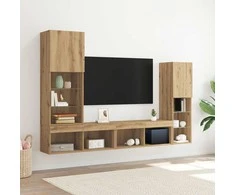 TV staliukas Televizoriaus spintelė 4 pcs artisano ąžuolo Apdirbta mediena
