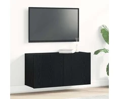 TV spintelė, juodo ąžuolo spalvos, 80x30x41 cm, inžinerinė mediena