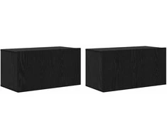 TV staliukas TV spintelių komplektas 2 pcs Juoda 60 x 30 x 30 cm