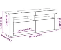 TV staliukas Televizoriaus spintelė 120 x 35 x 40 cm Juodas ąžuolas