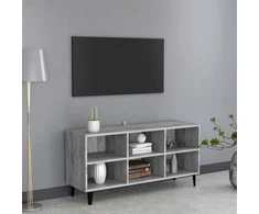 TV staliukas TV spintelė su metalinėmis kojelėmis, pilka, 103,5x30x50cm