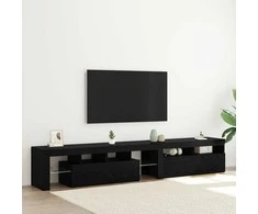 TV staliukas Televizoriaus spintelė 2 pcs Juodas ąžuolas 230 x 36,5 x 40 cm