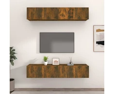 TV staliukas TV spintelės, 4vnt., dūminio ąžuolo, 80x30x30cm, mediena