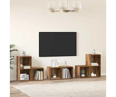 TV staliukas TV spintelių komplektas 6 pcs Senovinis medis Apdirbta mediena