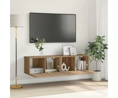 TV staliukas TV spintelių komplektas 2 pcs Ruda 60 x 30 x 30 cm