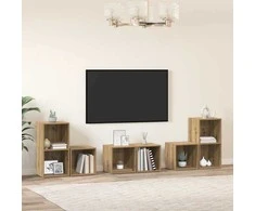 TV staliukas TV spintelių komplektas 6 pcs Amatininkų ąžuolas