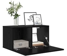 TV staliukas TV spintelių komplektas Juoda 60 x 30 x 30 cm Apdirbta mediena