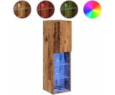 TV staliukas TV spintelės su LED lemputėmis, 2vnt., medienos, 30,5x30x102cm