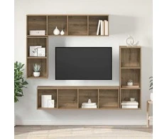 TV staliukas TV spintelių komplektas 4 pcs Amatininkų ąžuolas